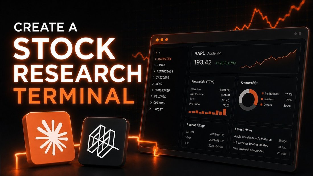 Building a stock research terminal with Claude video thumbnail